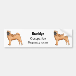 Pegatina Para Coche Ilustracion chino de personalizado de perro Shar-P