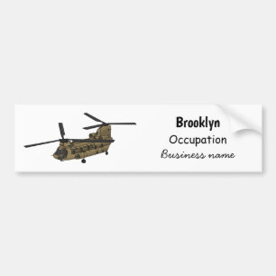 Pegatina Para Coche Ilustracion de helicópteros militares de Chinook