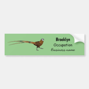 Pegatina Para Coche Ilustracion de pájaro faisán de Reeves