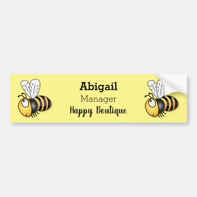 Pegatina Para Coche Ilustracion de personalizado de abejas alegres (Frente)