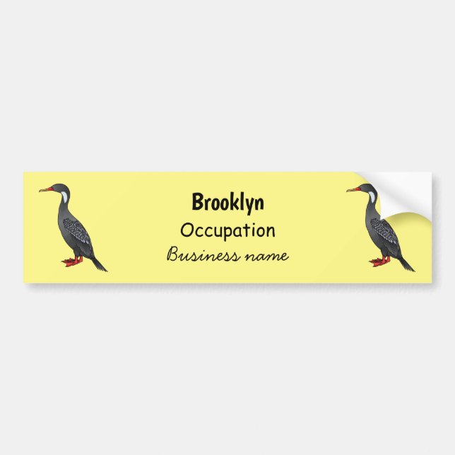 Pegatina Para Coche Ilustracion de personalizado de aves cormoranes de (Frente)
