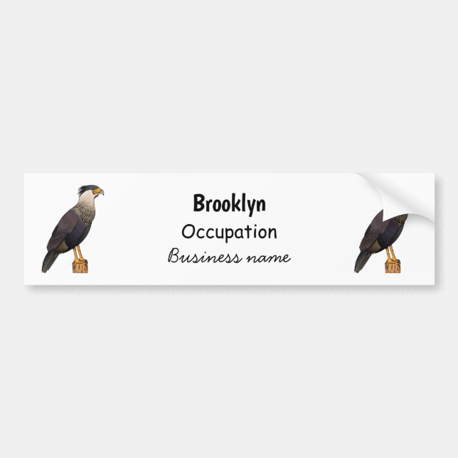 Pegatina Para Coche Ilustracion de personalizado de aves de Crested Ca (Frente)