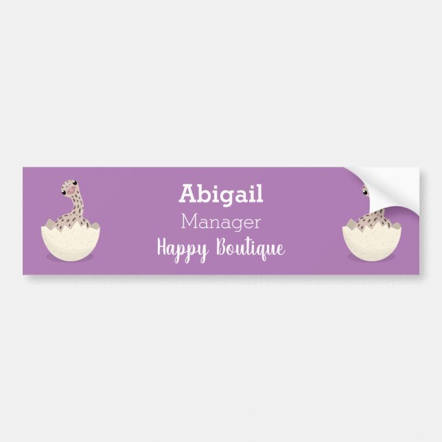 Pegatina Para Coche Ilustracion de personalizado de avestruz de bebé (Frente)