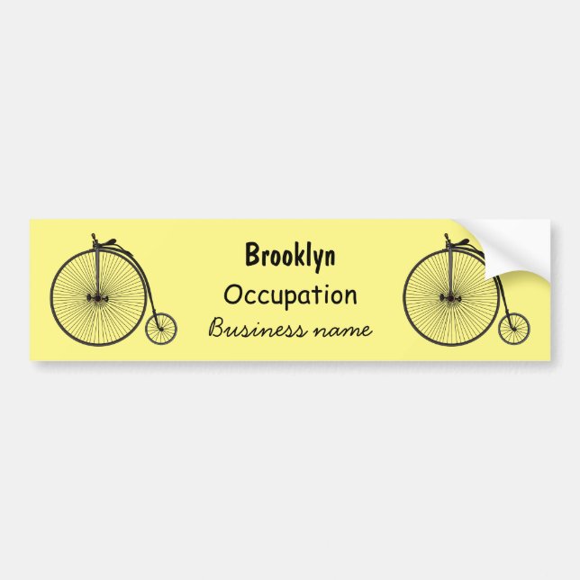 Pegatina Para Coche Ilustracion de personalizado de bicicletas de alta (Frente)
