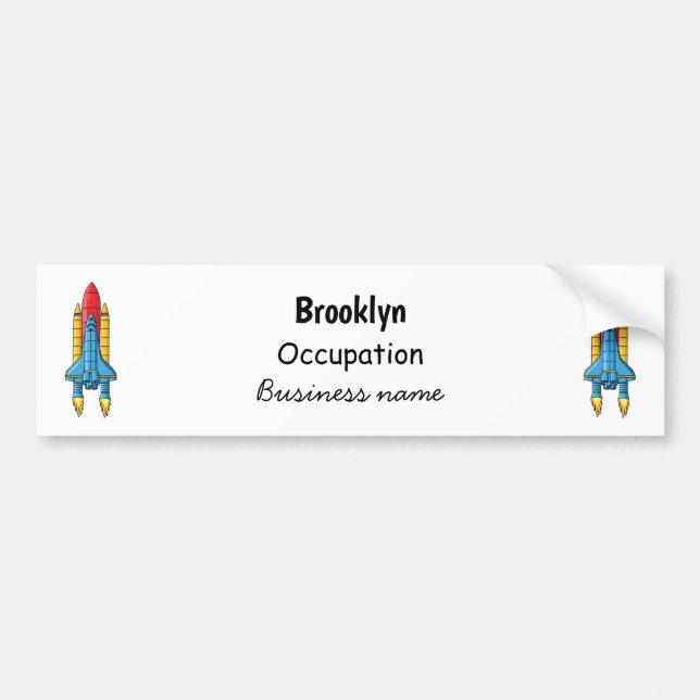 Pegatina Para Coche Ilustracion de personalizado de buques de cohetes (Frente)
