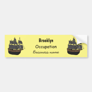 Pegatina Para Coche Ilustracion de personalizado de buques piratas