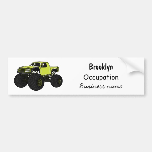 Pegatina Para Coche Ilustracion de personalizado de camión de monstruo (Frente)