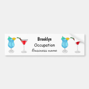 Pegatina Para Coche Ilustracion de personalizado de cócteles