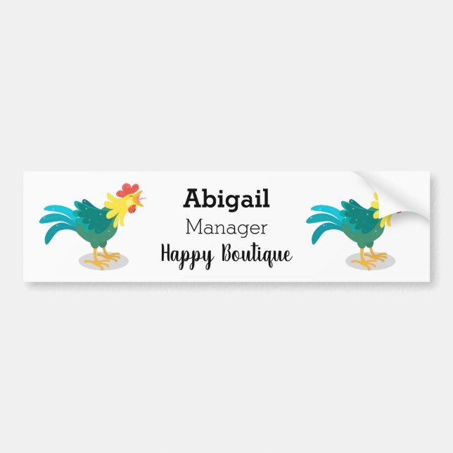 Pegatina Para Coche Ilustracion de personalizado de gallo de entrego g (Frente)