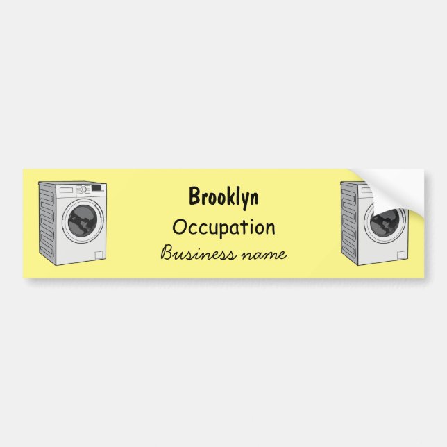 Pegatina Para Coche Ilustracion de personalizado de lavadora (Frente)