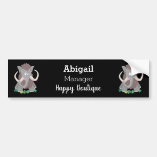 Pegatina Para Coche Ilustracion de personalizado de mamut bobo gracios