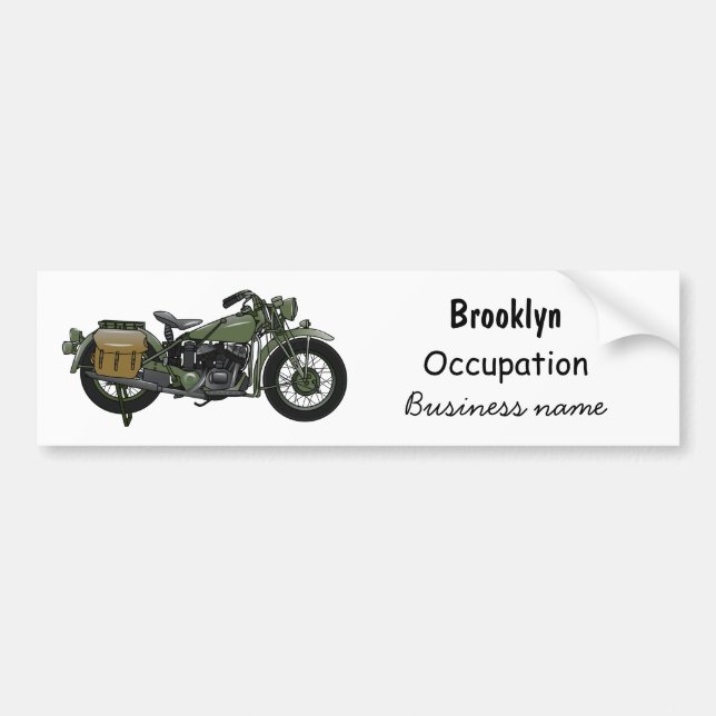 Pegatina Para Coche Ilustracion de personalizado de motocicleta de cru (Frente)