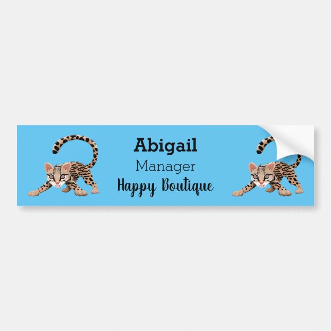 Pegatina Para Coche Ilustracion de personalizado de ocelot de Cute (Frente)