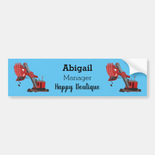 Pegatina Para Coche Ilustracion de personalizado de pala de vapor roja