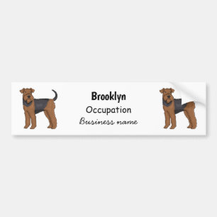 Pegatina Para Coche Ilustracion de personalizado de perro Airedale ter