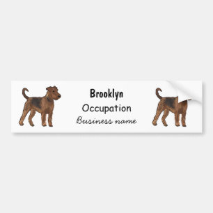 Pegatina Para Coche Ilustracion de personalizado de perro Airedale ter