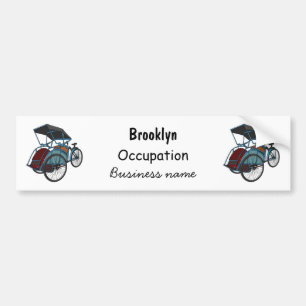 Pegatina Para Coche Ilustracion de personalizado de rickshaw en bicicl