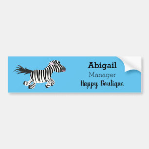 Pegatina Para Coche Ilustracion de personalizado de zebra graciosa