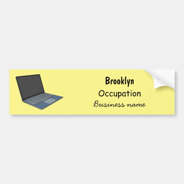Pegatina Para Coche Ilustracion de personalizado para portátiles (Frente)