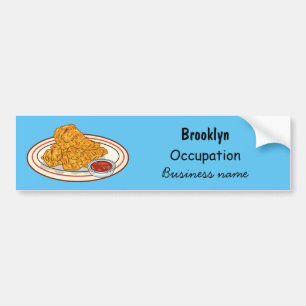 Pegatina Para Coche Ilustracion de pollo frito personalizado