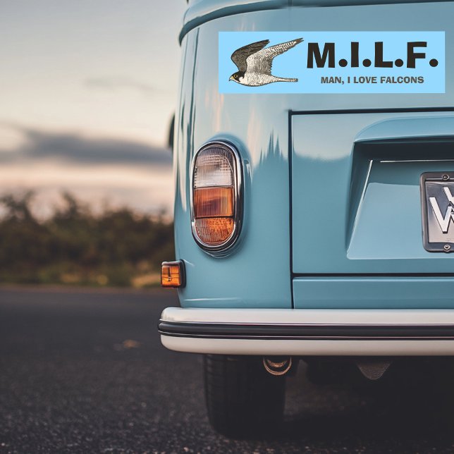 Pegatina Para Coche Ilustracion Peregrine Falcon Lápiz FUNNY MILF (Peregrine Falcon Pencil Illustration FUNNY MILF Bumper Sticker
)