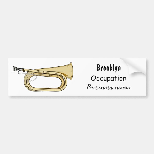 Pegatina Para Coche Ilustracion personalizado Bugle (Frente)