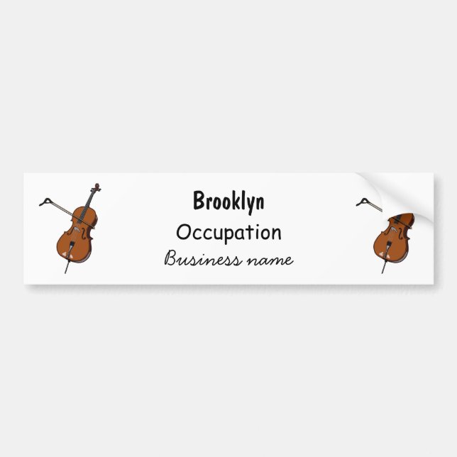 Pegatina Para Coche Ilustracion personalizado Cello (Frente)