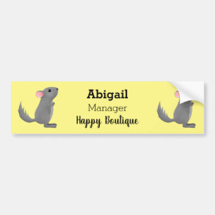 Pegatina Para Coche Ilustracion personalizado chinchilla gris suave