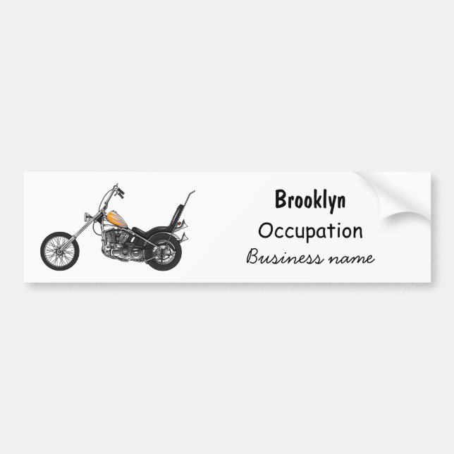 Pegatina Para Coche Ilustracion personalizado Chopper Motorcycle 1950 (Frente)