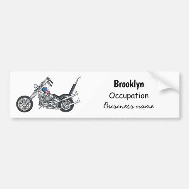 Pegatina Para Coche Ilustracion personalizado Chopper Motorcycle 1950 (Frente)