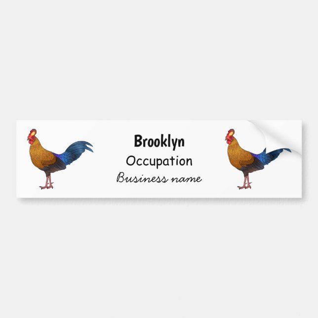 Pegatina Para Coche Ilustracion personalizado de aves de Sri Lanka  (Frente)