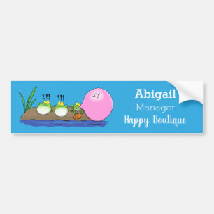 Pegatina Para Coche Ilustracion personalizado de bblegum de ranas grac
