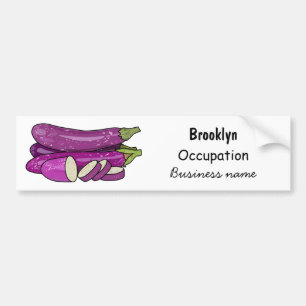 Pegatina Para Coche Ilustracion personalizado de berenjenas