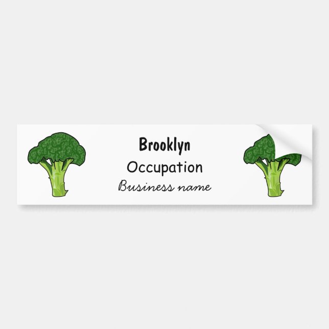 Pegatina Para Coche Ilustracion personalizado de Broccoli (Frente)