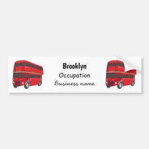 Pegatina Para Coche Ilustracion personalizado de bus de dos pisos