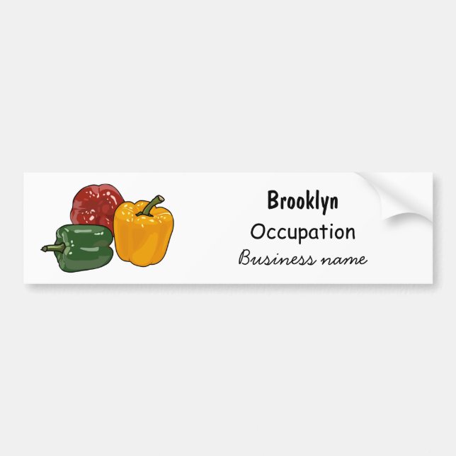 Pegatina Para Coche Ilustracion personalizado de Capsicum (Frente)