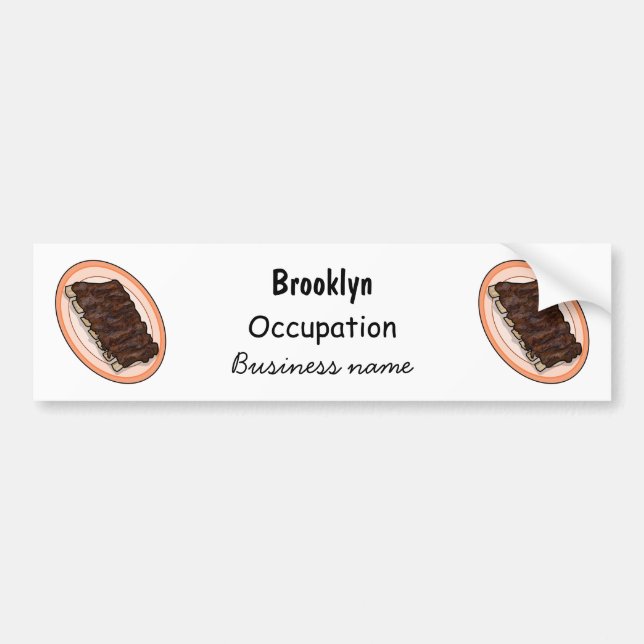 Pegatina Para Coche Ilustracion personalizado de costillas cortas (Frente)