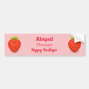Pegatina Para Coche Ilustracion personalizado de fresa cute kawaii