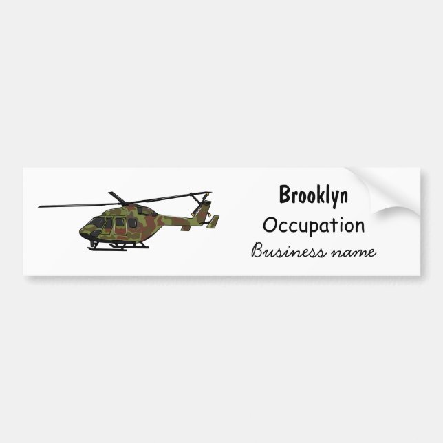 Pegatina Para Coche Ilustracion personalizado de helicópteros del ejér (Frente)
