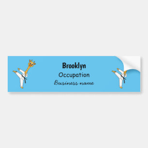 Pegatina Para Coche Ilustracion personalizado de Kung Fu giraffe