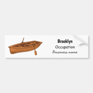 Pegatina Para Coche Ilustracion personalizado de lancha dorada