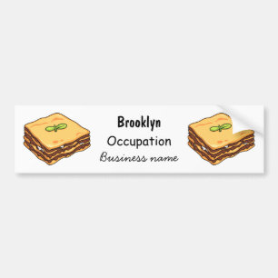 Pegatina Para Coche Ilustracion personalizado de Lasagna
