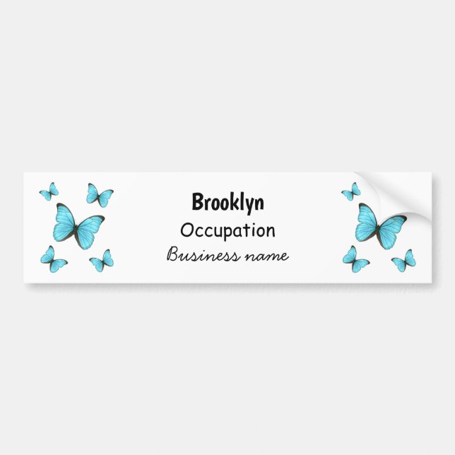 Pegatina Para Coche Ilustracion personalizado de mariposas morfo (Frente)