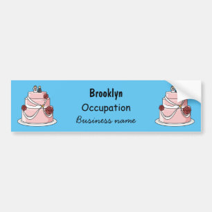 Pegatina Para Coche ilustracion personalizado de pastel boda