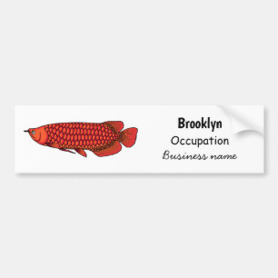 Pegatina Para Coche Ilustracion personalizado de pescado de Arowana Ro