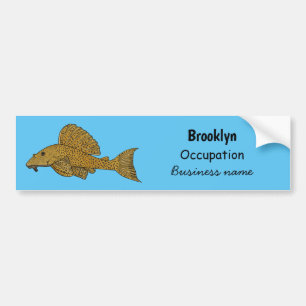 Pegatina Para Coche Ilustracion personalizado de pescado Pleco 