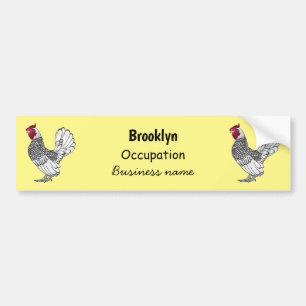 Pegatina Para Coche Ilustracion personalizado de pollo de Sebright