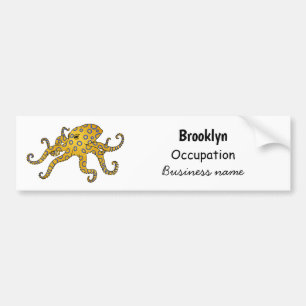 Pegatina Para Coche Ilustracion personalizado de pulpo de anillo azul