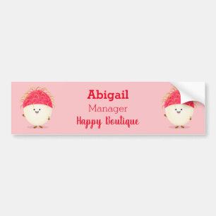 Pegatina Para Coche Ilustracion personalizado de rambután rosa suave
