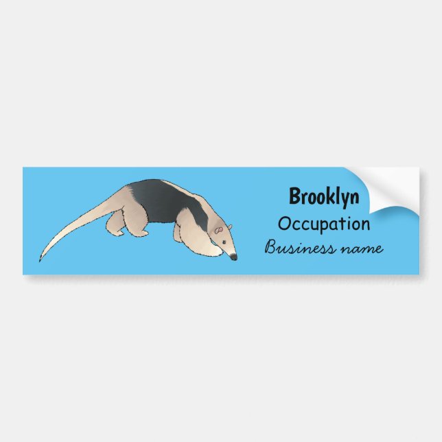 Pegatina Para Coche Ilustracion personalizado de Tamandua (Frente)